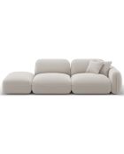 Canapé gauche modulable en velours Lucien 3 Places ivoire - 295x90x70 cm