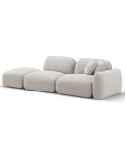 Canapé gauche modulable en velours Lucien 3 Places ivoire - 295x90x70 cm