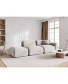 Canapé gauche modulable en velours Lucien 3 Places ivoire - 295x90x70 cm