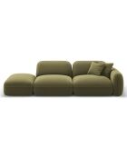 Canapé gauche modulable en velours Lucien 3 Places vert clair - 295x90x70 cm