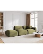 Canapé gauche modulable en velours Lucien 3 Places vert clair - 295x90x70 cm