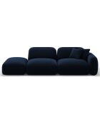 Canapé gauche modulable en velours Lucien 3 Places bleu roi - 295x90x70 cm
