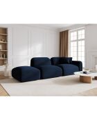 Canapé gauche modulable en velours Lucien 3 Places bleu roi - 295x90x70 cm