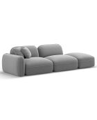 Canapé droit modulable en velours Lucien 3 Places gris clair - 295x90x70 cm