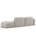 Canapé droit modulable en velours Lucien 3 Places ivoire - 295x90x70 cm