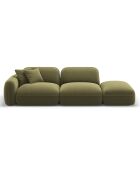 Canapé droit modulable en velours Lucien 3 Places vert clair - 295x90x70 cm