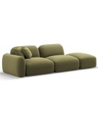 Canapé droit modulable en velours Lucien 3 Places vert clair - 295x90x70 cm