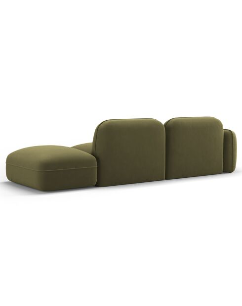 Canapé droit modulable en velours Lucien 3 Places vert clair - 295x90x70 cm