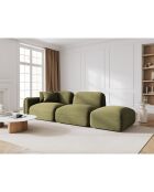 Canapé droit modulable en velours Lucien 3 Places vert clair - 295x90x70 cm