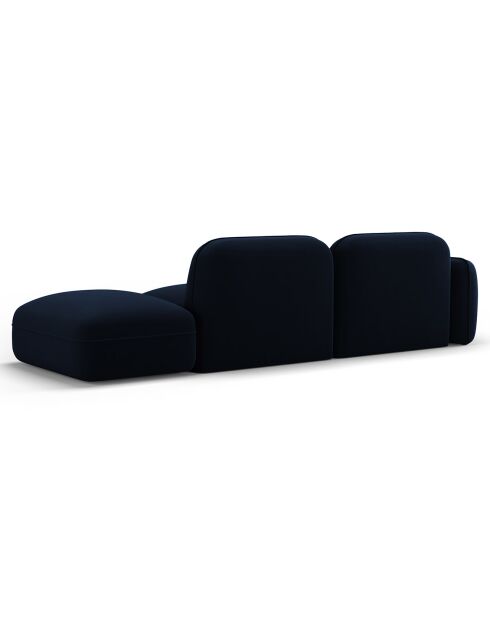 Canapé droit modulable en velours Lucien 3 Places bleu roi - 295x90x70 cm