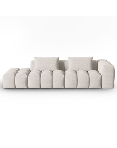 Canapé Modulable gauche Lorella 4 Places beige - 265x85x70 cm