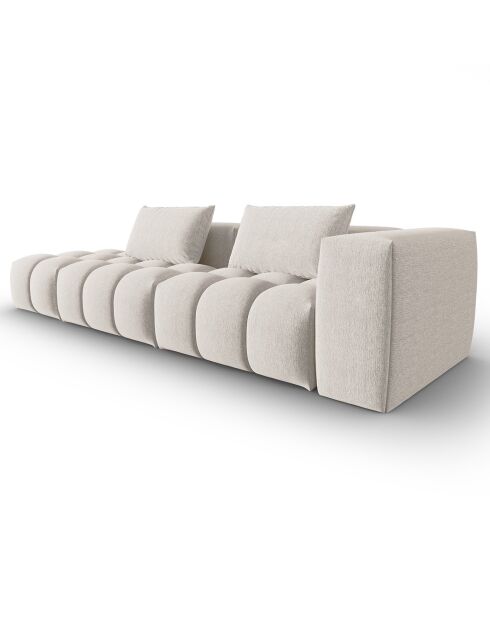 Canapé Modulable gauche Lorella 4 Places beige - 265x85x70 cm