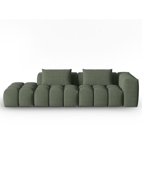 Canapé Modulable gauche Lorella 4 Places vert olive foncé - 265x85x70 cm