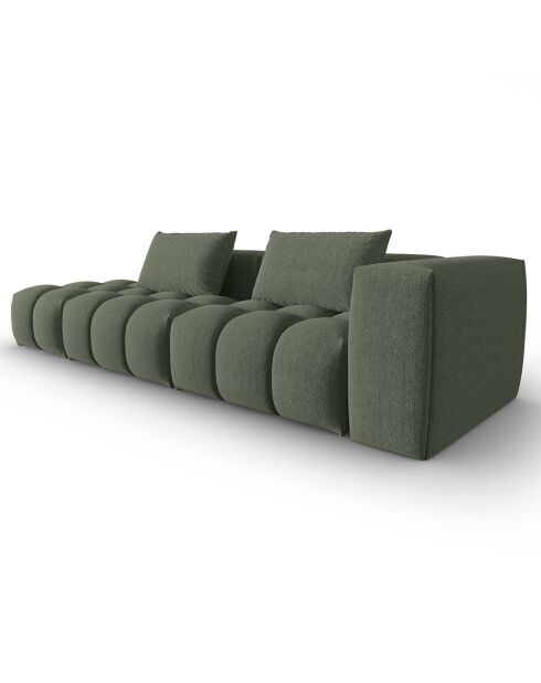 Canapé Modulable gauche Lorella 4 Places vert olive foncé - 265x85x70 cm
