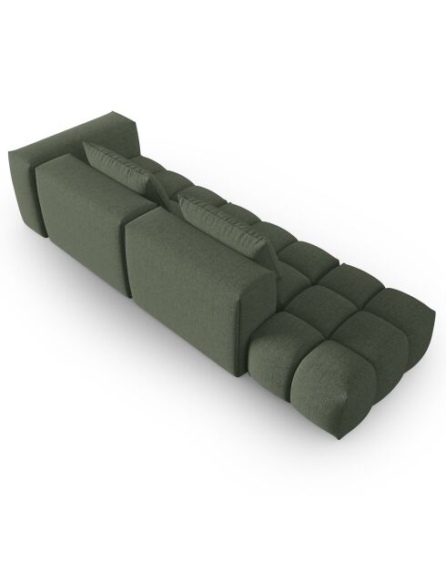 Canapé Modulable gauche Lorella 4 Places vert olive foncé - 265x85x70 cm