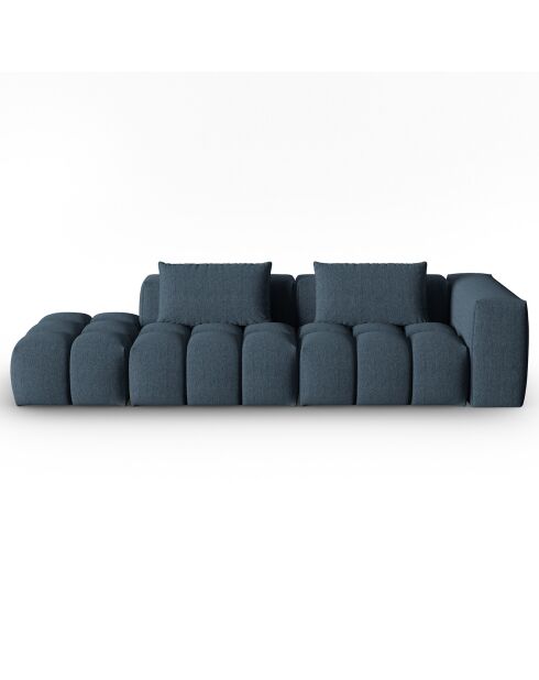 Canapé Modulable gauche Lorella 4 Places bleu foncé - 265x85x70 cm