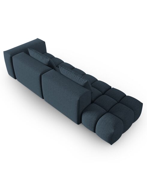 Canapé Modulable gauche Lorella 4 Places bleu foncé - 265x85x70 cm