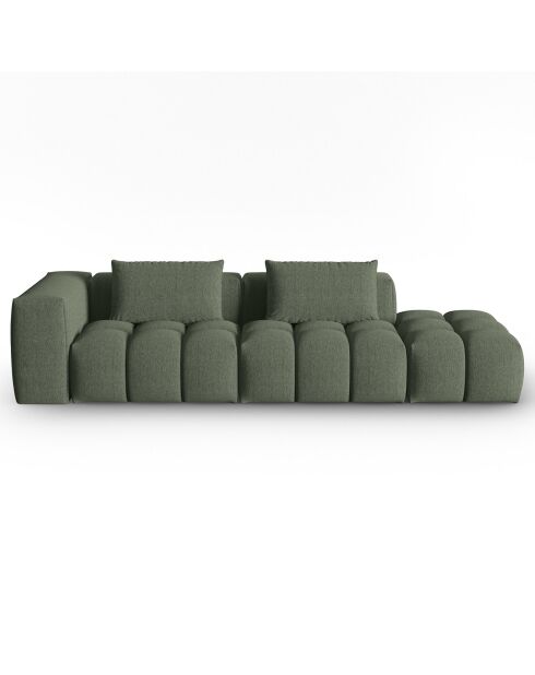 Canapé Modulable droit Lorella 4 Places vert olive foncé - 265x85x70 cm