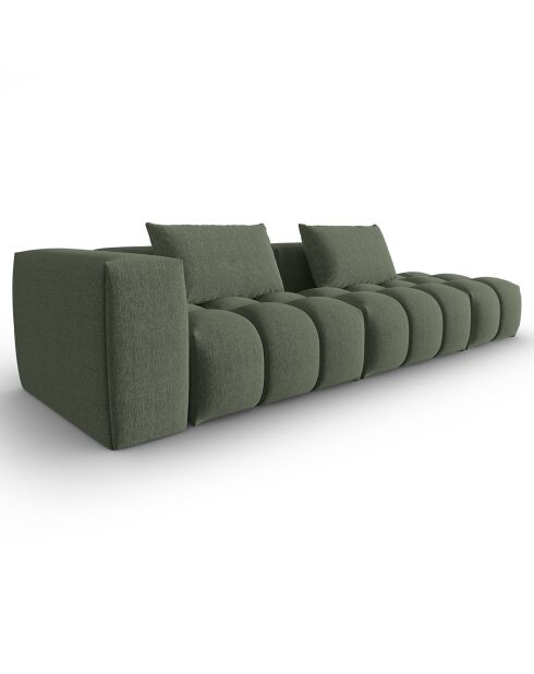 Canapé Modulable droit Lorella 4 Places vert olive foncé - 265x85x70 cm