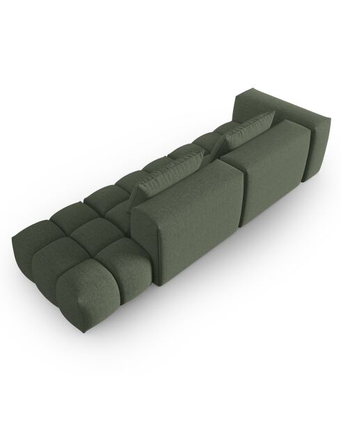 Canapé Modulable droit Lorella 4 Places vert olive foncé - 265x85x70 cm
