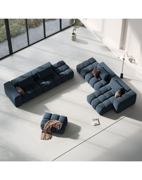 Canapé Modulable droit Lorella 4 Places bleu foncé - 265x85x70 cm