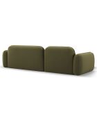 Canapé d'angle gauche Modulaire Velours Lucien 4 Places vert clair - 275x165x70 cm
