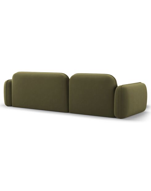 Canapé d'angle gauche Modulaire Velours Lucien 4 Places vert clair - 275x165x70 cm