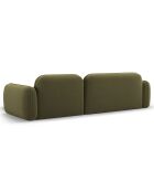 Canapé d'angle droit Modulaire Velours Lucien 4 Places vert clair - 275x165x70 cm