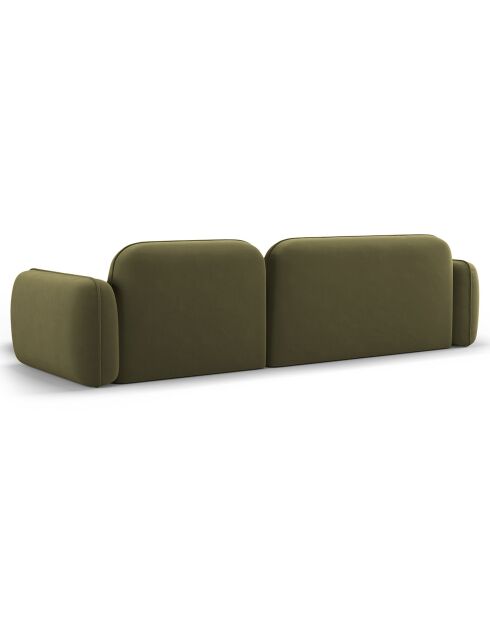 Canapé d'angle droit Modulaire Velours Lucien 4 Places vert clair - 275x165x70 cm