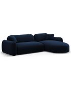 Canapé d'angle droit Modulaire Velours Lucien 4 Places bleu roi - 275x165x70 cm