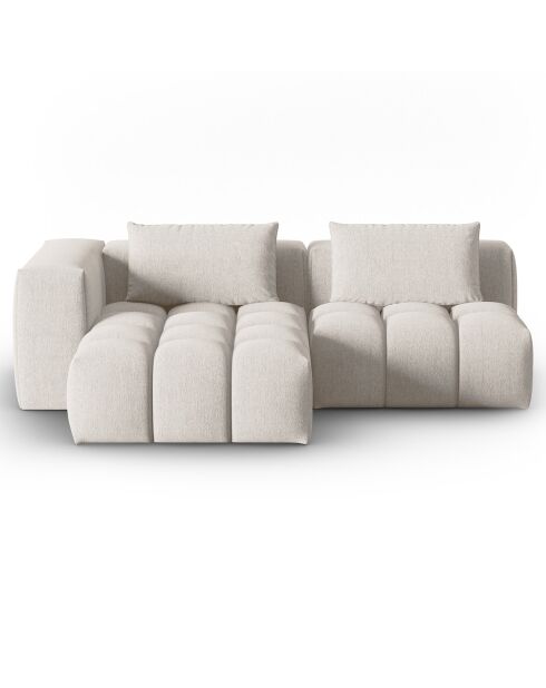 Canapé d'angle gauche Modulaire Lorella 3 Places beige - 205x145x70 cm