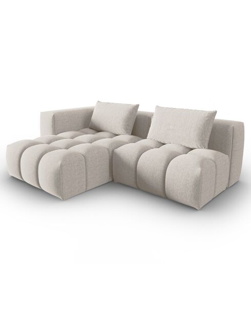 Canapé d'angle gauche Modulaire Lorella 3 Places beige - 205x145x70 cm