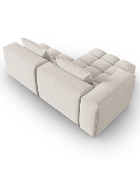 Canapé d'angle gauche Modulaire Lorella 3 Places beige - 205x145x70 cm