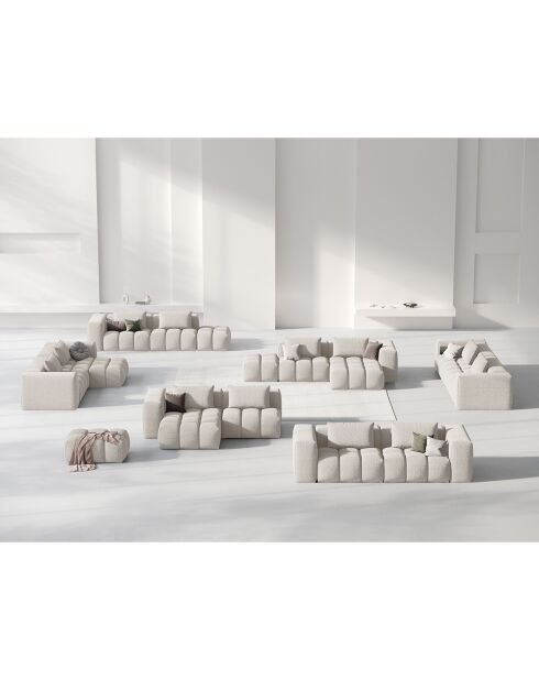 Canapé d'angle gauche Modulaire Lorella 3 Places beige - 205x145x70 cm