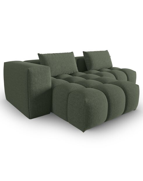 Canapé d'angle gauche Modulaire Lorella 3 Places vert olive foncé - 205x145x70 cm