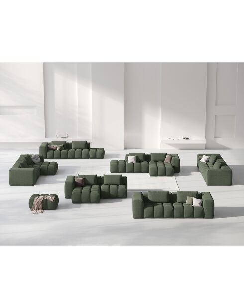 Canapé d'angle gauche Modulaire Lorella 3 Places vert olive foncé - 205x145x70 cm