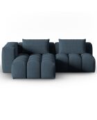 Canapé d'angle gauche Modulaire Lorella 3 Places bleu foncé - 205x145x70 cm