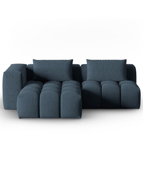 Canapé d'angle gauche Modulaire Lorella 3 Places bleu foncé - 205x145x70 cm