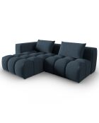 Canapé d'angle gauche Modulaire Lorella 3 Places bleu foncé - 205x145x70 cm