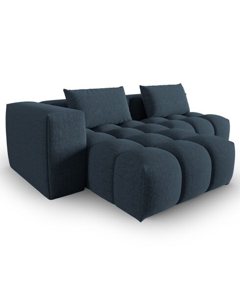 Canapé d'angle gauche Modulaire Lorella 3 Places bleu foncé - 205x145x70 cm