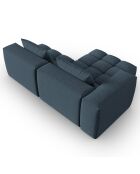 Canapé d'angle gauche Modulaire Lorella 3 Places bleu foncé - 205x145x70 cm