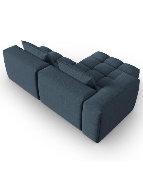 Canapé d'angle gauche Modulaire Lorella 3 Places bleu foncé - 205x145x70 cm