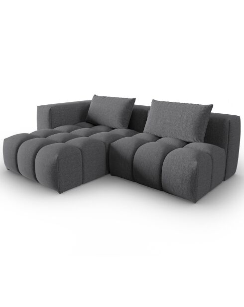 Canapé d'angle gauche Modulaire Lorella 3 Places gris - 205x145x70 cm