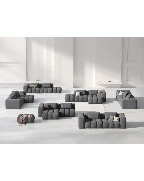 Canapé d'angle gauche Modulaire Lorella 3 Places gris - 205x145x70 cm