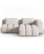 Canapé d'angle droit Modulaire Lorella 3 Places beige - 205x145x70 cm