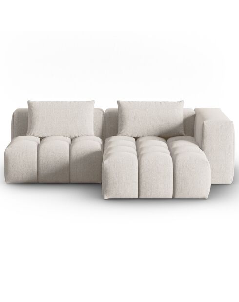Canapé d'angle droit Modulaire Lorella 3 Places beige - 205x145x70 cm