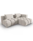 Canapé d'angle droit Modulaire Lorella 3 Places beige - 205x145x70 cm