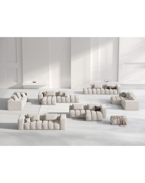Canapé d'angle droit Modulaire Lorella 3 Places beige - 205x145x70 cm