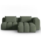 Canapé d'angle droit Modulaire Lorella 3 Places vert olive foncé - 205x145x70 cm