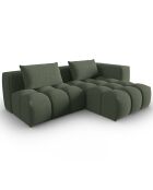 Canapé d'angle droit Modulaire Lorella 3 Places vert olive foncé - 205x145x70 cm